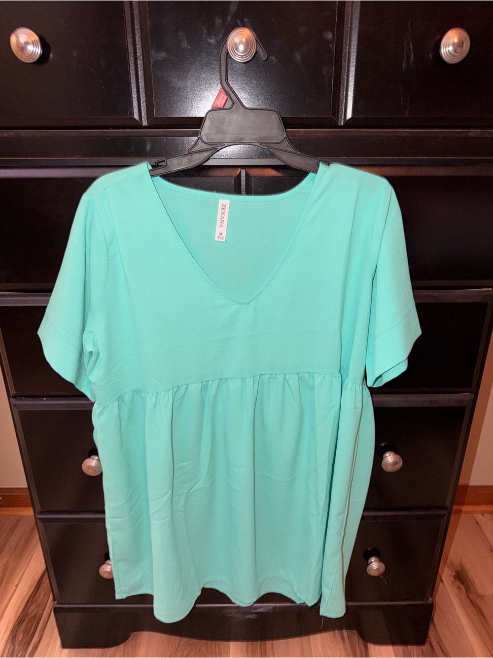 Zenana Outfitters Mint V-Neck Babydoll Tunic